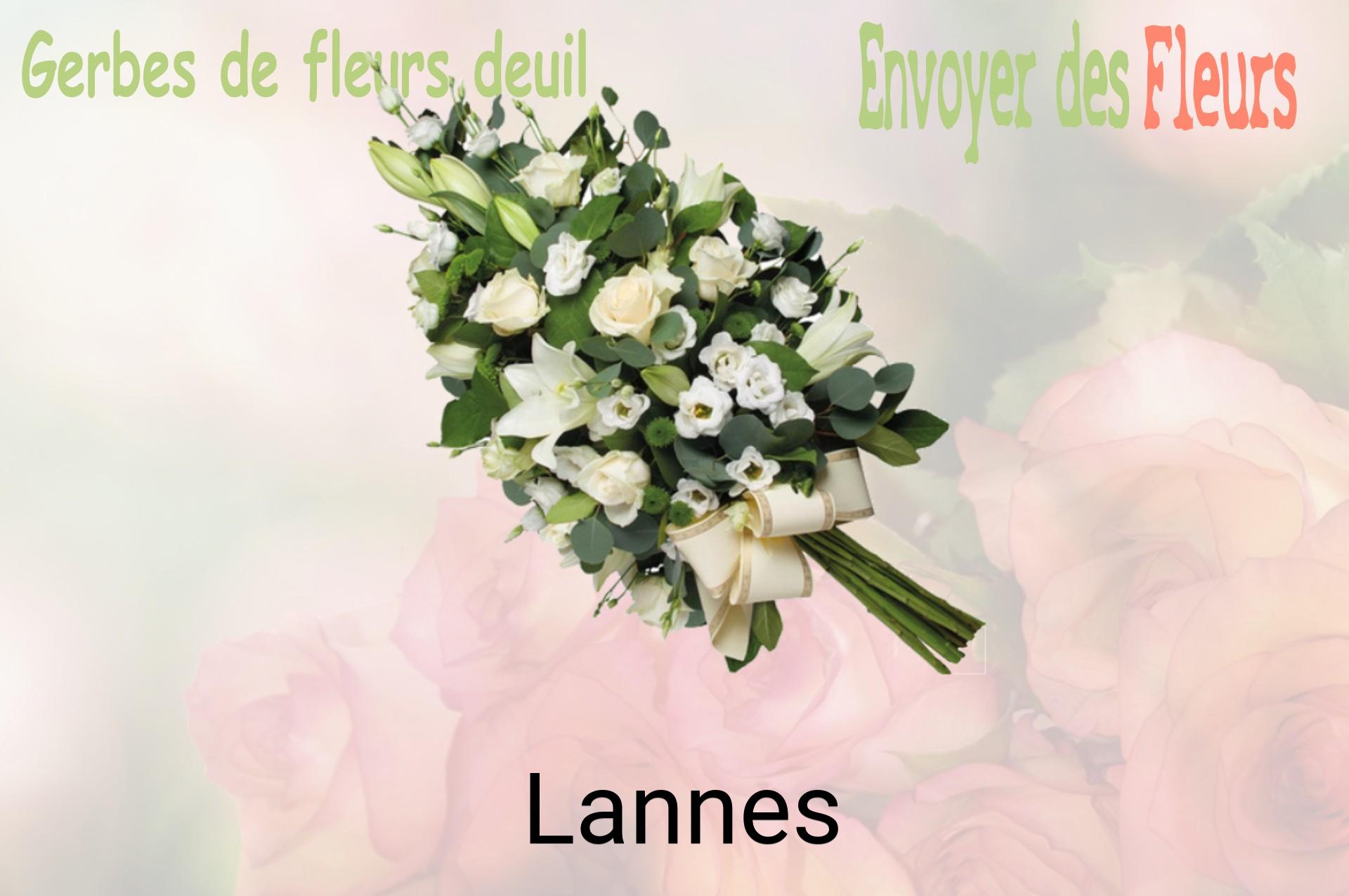 Gerbe de fleurs de deuil livrée à Lannes